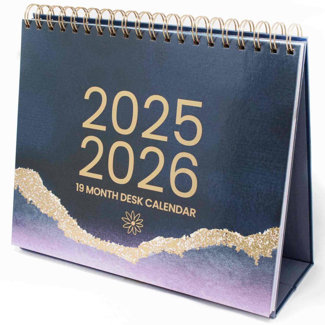 bloom daily planners 2025-2026 19 Month Standing Flip Desk Calendar, 8" x 10", Watercolor